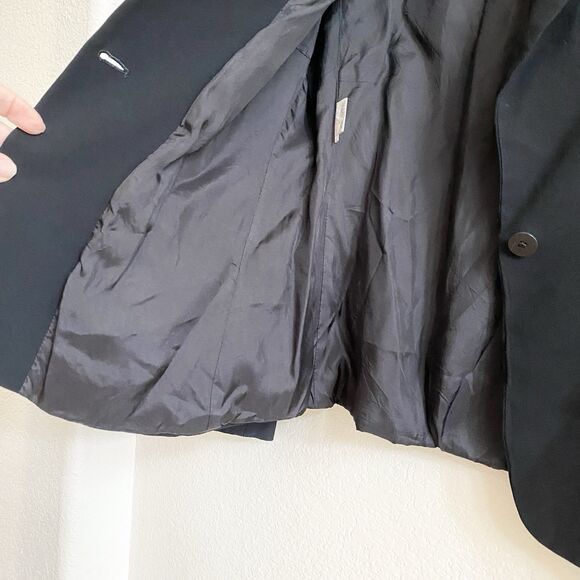Adrienne Vittadini Womens Blazer Size 8 Black Structured Career Made Italy Lined - Picture 4 of 12